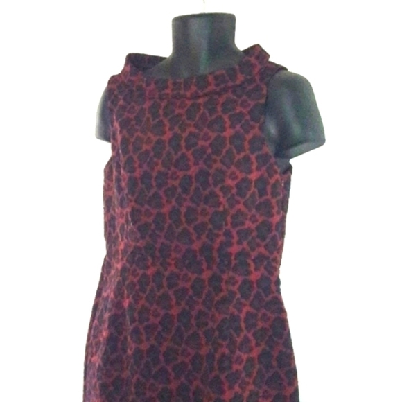 Stunning Maroon Leopard Print Dress, 14 - Picture 5 of 7